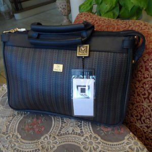 New Valentino Rudy Gray Attache Case W/ Crossbody Strap